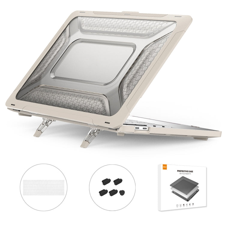 For MacBook Pro 13.3 A1706/A1989/A2159 ENKAY Hat-Prince 3 in 1 Protective Bracket  Case Cover Hard Shell with TPU Keyboard Film / Anti-dust Plugs, Version:US(Khaki) - free shipping - PMC TechLife - Order now!