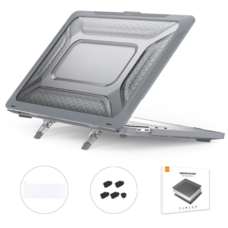 For MacBook Pro 13.3 A2251/A2289/A2338 ENKAY Hat-Prince 3 in 1 Protective Bracket  Case Cover Hard Shell with TPU Keyboard Film / Anti-dust Plugs, Version:EU(Grey) - free shipping - PMC TechLife - Order now!