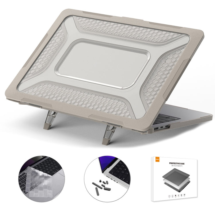 For MacBook Air 13.6 A2681 ENKAY Hat-Prince 3 in 1 Protective Bracket  Case Cover Hard Shell with TPU Keyboard Film / Anti-dust Plugs, Version:US(Khaki) - MacBook Air Cases by ENKAY | Online Shopping South Africa | PMC TechLife