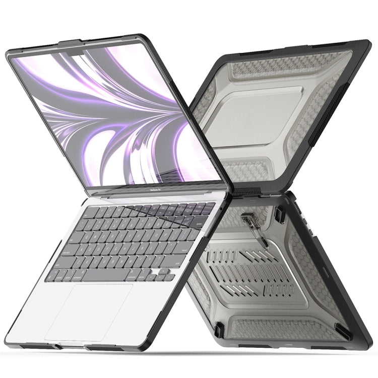 For MacBook Air 13.6 2022/2024 A2681 (M2) / A3113 (M3) ENKAY Hat-Prince 3 in 1 Protective Bracket  Case Cover Hard Shell with TPU Keyboard Film / Anti-dust Plugs, Version:US(Black) - MacBook Air Cases by ENKAY | Online Shopping South Africa | PMC TechLife | Buy Now Pay Later Mobicred