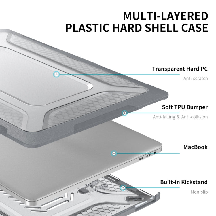 For MacBook Pro 16 A2141 ENKAY Hat-Prince 3 in 1 Protective Bracket  Case Cover Hard Shell with TPU Keyboard Film / Anti-dust Plugs, Version:EU(Blue) - free shipping - PMC TechLife - Order now!