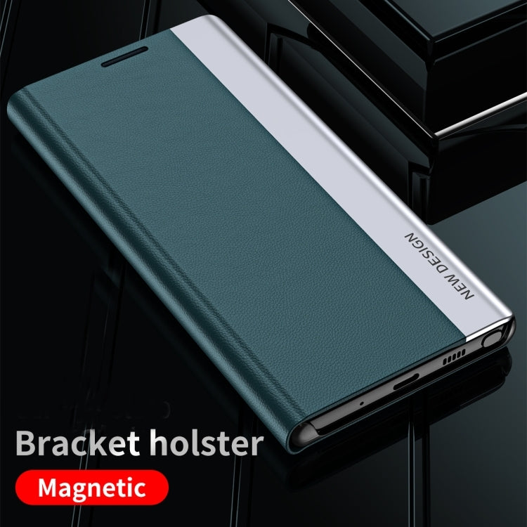 For Samsung Galaxy S23 Ultra 5G Side Electroplated Adsorption Leather Phone Case(White) - free shipping - PMC TechLife - Order now!