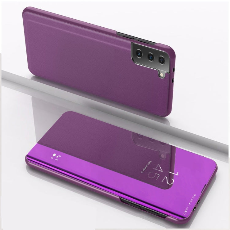 For Samsung Galaxy S23 5G Plated Mirror Leather Phone Case with Holder(Purple) - free shipping - PMC TechLife - Order now!