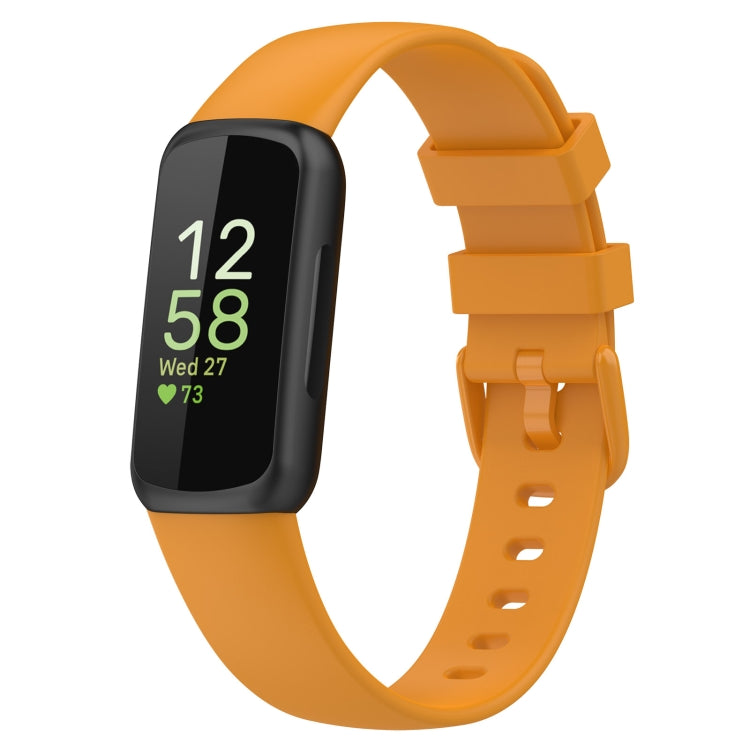 For Fitbit Inspire 3 Solid Color Silicone Watch Band, Size:L(Yellow) - free shipping - PMC TechLife - Order now!