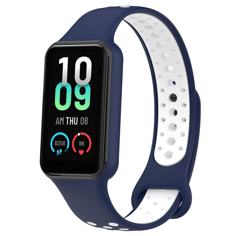 For Amazfit Band 7 Loop Two-Color Breathable Silicone Watch Band(Blue+White) - free shipping - PMC TechLife - Order now!
