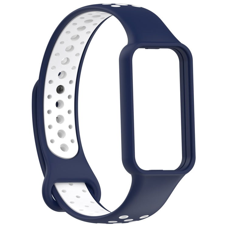 For Amazfit Band 7 Loop Two-Color Breathable Silicone Watch Band(Blue+White) - free shipping - PMC TechLife - Order now!