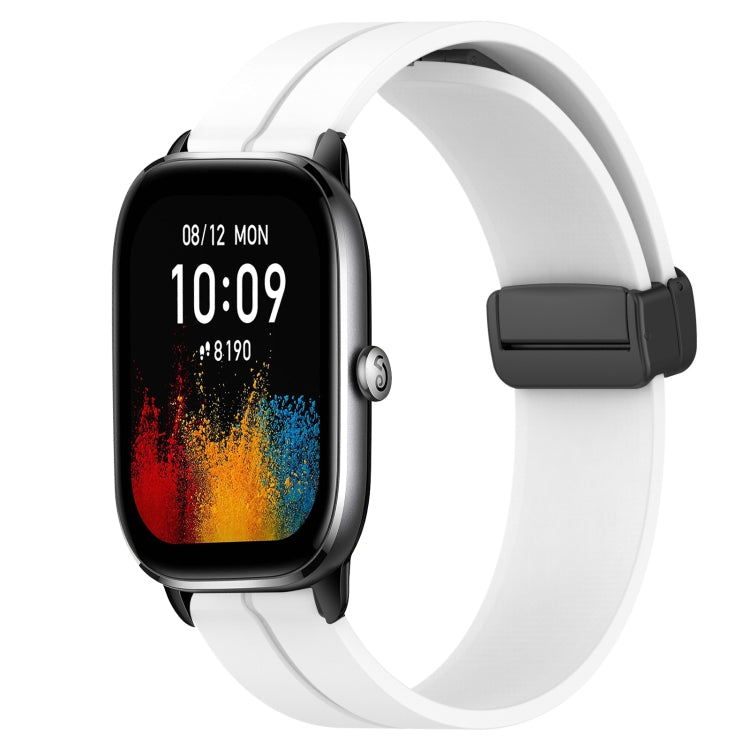 For Amazfit GTS 4 20mm Solid Color Magnetic Clasp Silicone Watch Band(White) - free shipping - PMC TechLife - Order now!