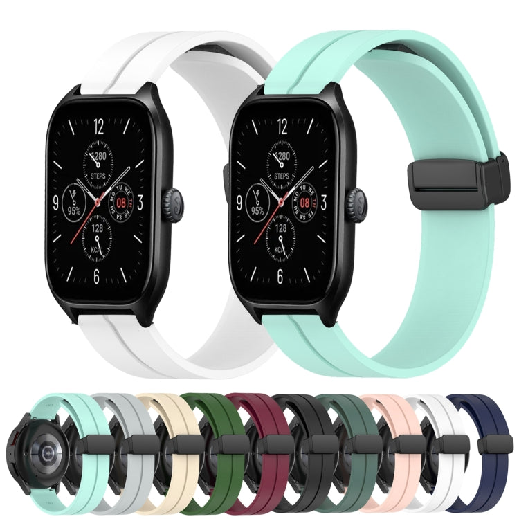 For Amazfit GTS 4 20mm Solid Color Magnetic Clasp Silicone Watch Band(Grey) - free shipping - PMC TechLife - Order now!