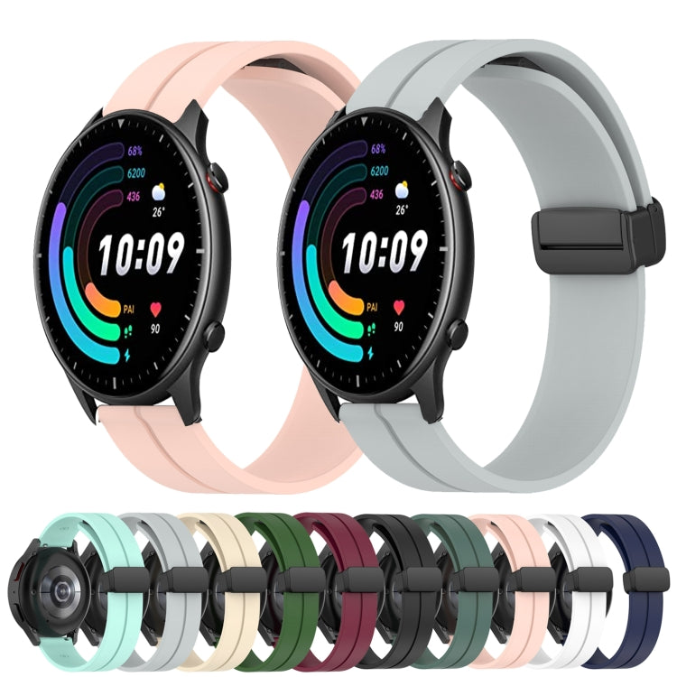 For Amazfit GTS 2 20mm Solid Color Magnetic Clasp Silicone Watch Band(Black) - free shipping - PMC TechLife - Order now!