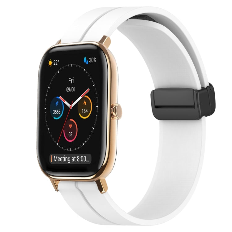 For Amazfit GTS 20mm Solid Color Magnetic Clasp Silicone Watch Band(White) - free shipping - PMC TechLife - Order now!