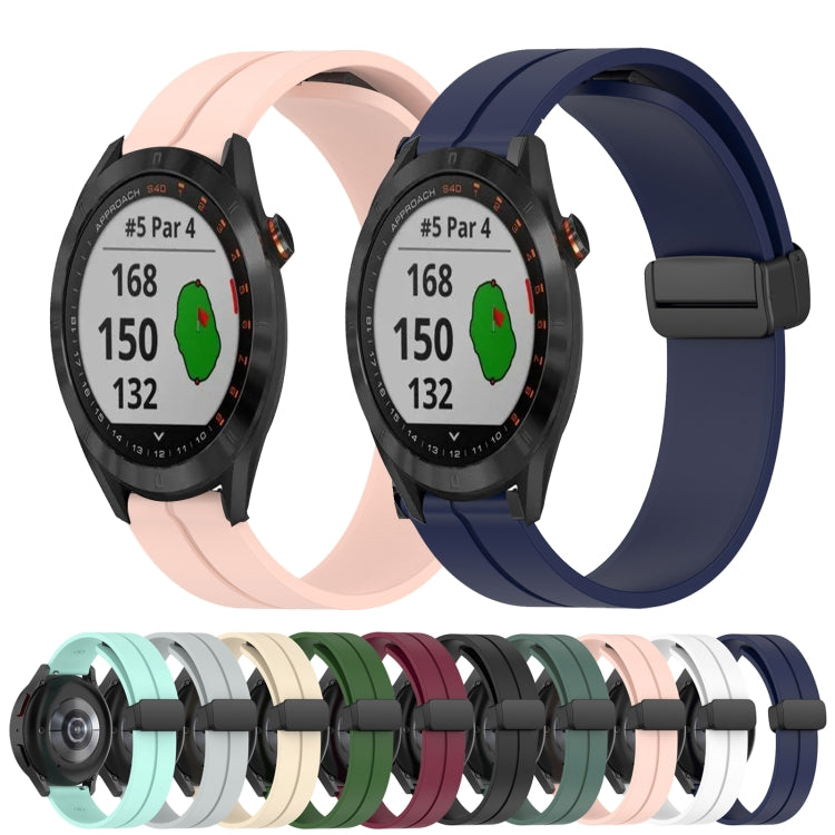 Compatible with Garmin Approach S40 20mm Solid Color Magnetic Clasp Silicone Watch Band(Teal) - free shipping - PMC TechLife - Order now!