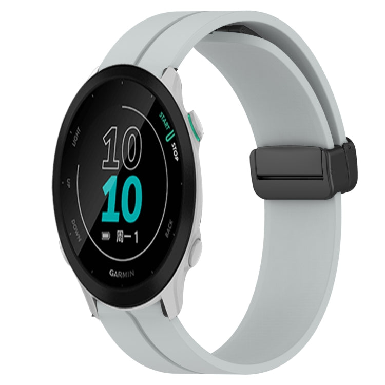 Compatible with Garmin Compatible witherunner 158 20mm Solid Color Magnetic Clasp Silicone Watch Band(Grey) - free shipping - PMC TechLife - Order now!