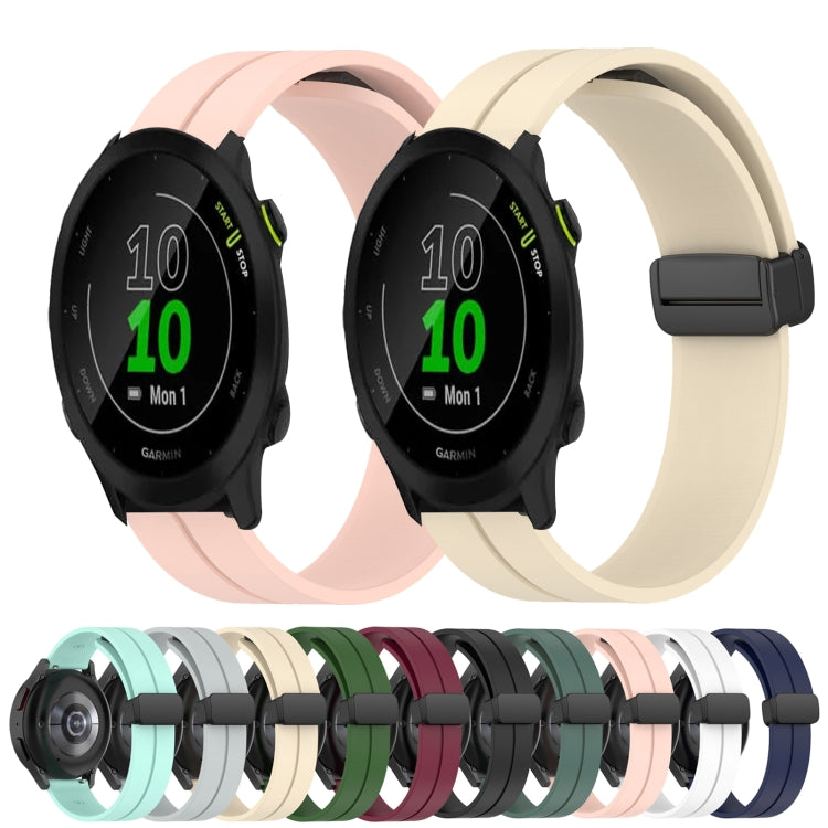 Compatible with Garmin Compatible witherunner 158 20mm Solid Color Magnetic Clasp Silicone Watch Band(Teal) - free shipping - PMC TechLife - Order now!