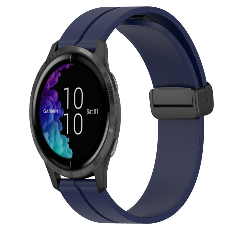 Compatible with Garmin Venu 20mm Solid Color Magnetic Clasp Silicone Watch Band(Midnight Blue) - free shipping - PMC TechLife - Order now!
