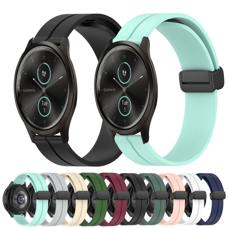 Compatible with Garmin Garminmove Style 20mm Solid Color Magnetic Clasp Silicone Watch Band(Beige) - free shipping - PMC TechLife - Order now!
