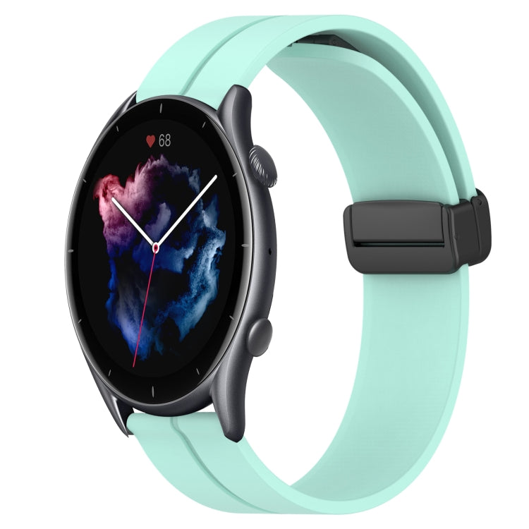 For Amazfit GTR 3 Pro 22mm Solid Color Magnetic Clasp Silicone Watch Band(Teal) - free shipping - PMC TechLife - Order now!