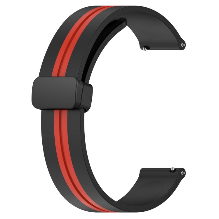 For Amazfit 3 22mm Folding Magnetic Clasp Silicone Watch Band(Black+Red) - free shipping - PMC TechLife - Order now!