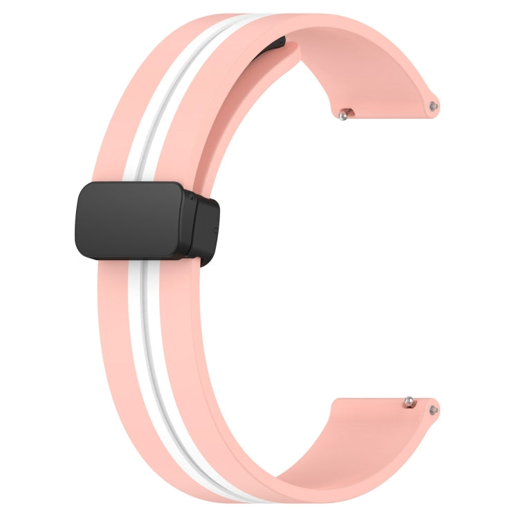 For Huawei Watch 3 22mm Folding Magnetic Clasp Silicone Watch Band(Pink+White) - free shipping - PMC TechLife - Order now!