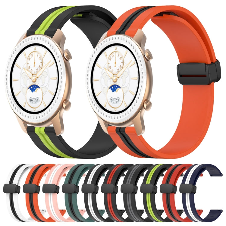 For Amazfit GTR 42mm 20mm Folding Magnetic Clasp Silicone Watch Band(Pink+White) - free shipping - PMC TechLife - Order now!