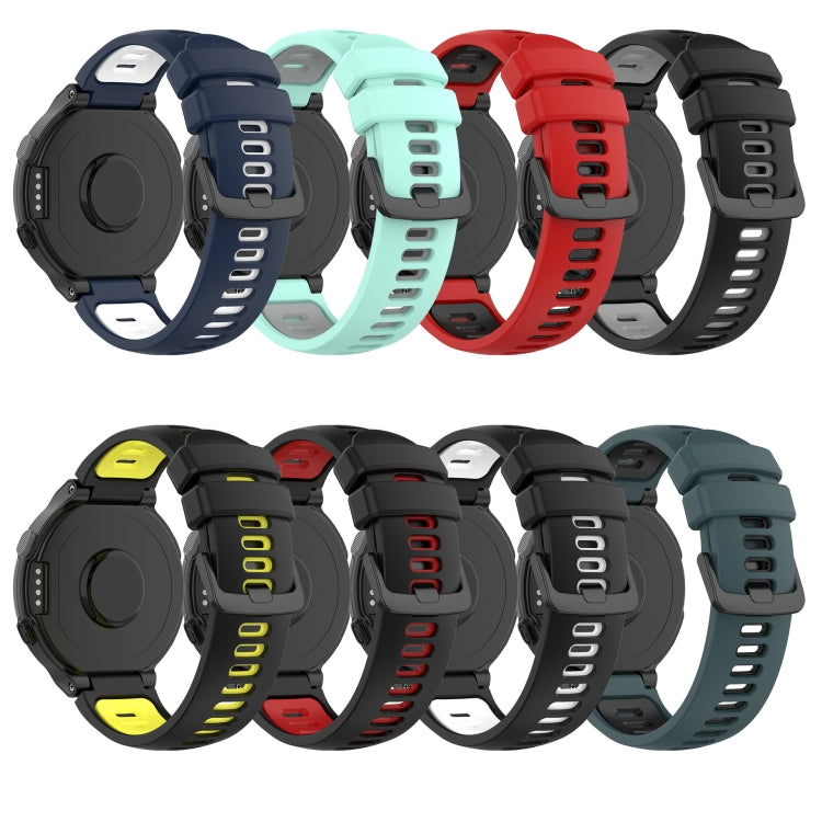 Compatible with Garmin Compatible witherunner 620 Two-Color Silicone Watch Band(Teal+Grey) - free shipping - PMC TechLife - Order now!