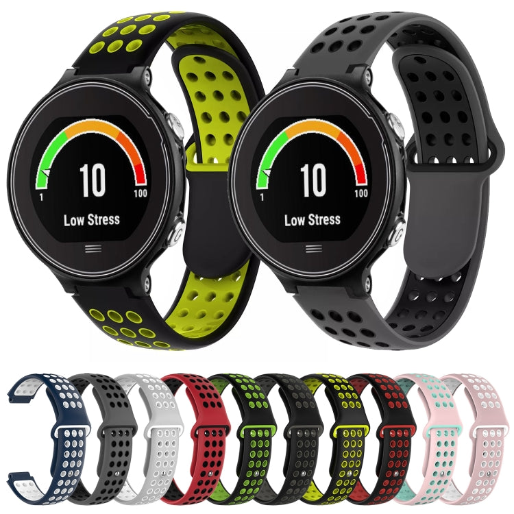 For Garmin Forerunner 630 Two-Color Punched Breathable Silicone Watch Band(Black+Grey) - free shipping - PMC TechLife - Order now!