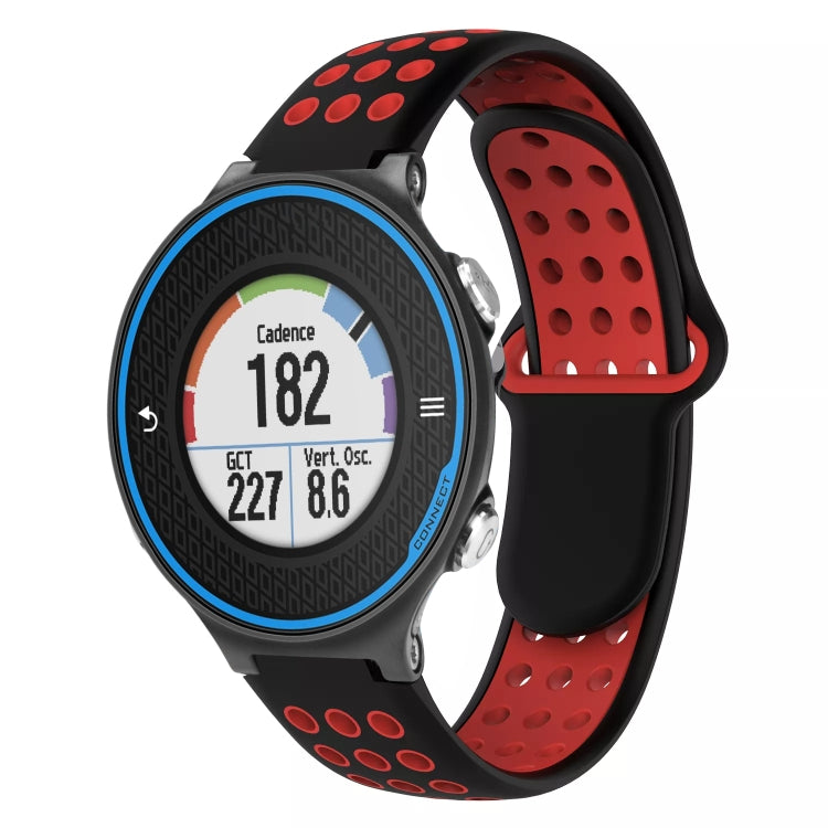 For Garmin Forerunner 620 Two-Color Punched Breathable Silicone Watch Band(Black+Red) - free shipping - PMC TechLife - Order now!