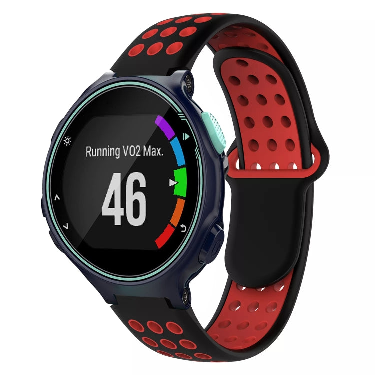 For Garmin Forerunner 735 / 735XT Two-Color Punched Breathable Silicone Watch Band(Black+Red) - free shipping - PMC TechLife - Order now!