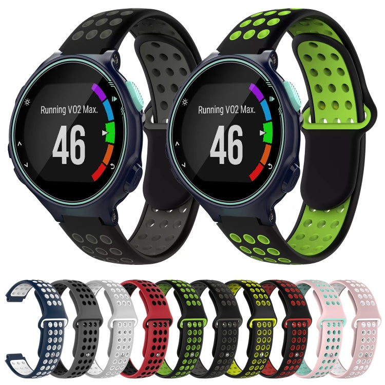 For Garmin Forerunner 735 / 735XT Two-Color Punched Breathable Silicone Watch Band(Black+Red) - free shipping - PMC TechLife - Order now!