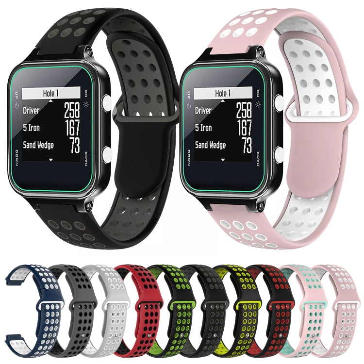 For Garmin Approach S20 Two-Color Punched Breathable Silicone Watch Band(Grey+Black) - free shipping - PMC TechLife - Order now!