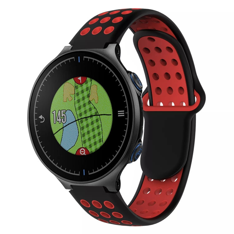 For Garmin Approach S5 Two-Color Punched Breathable Silicone Watch Band(Black+Red) - free shipping - PMC TechLife - Order now!