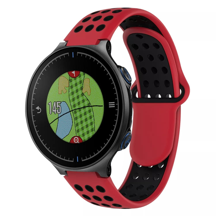 For Garmin Approach S5 Two-Color Punched Breathable Silicone Watch Band(Red+Black) - free shipping - PMC TechLife - Order now!