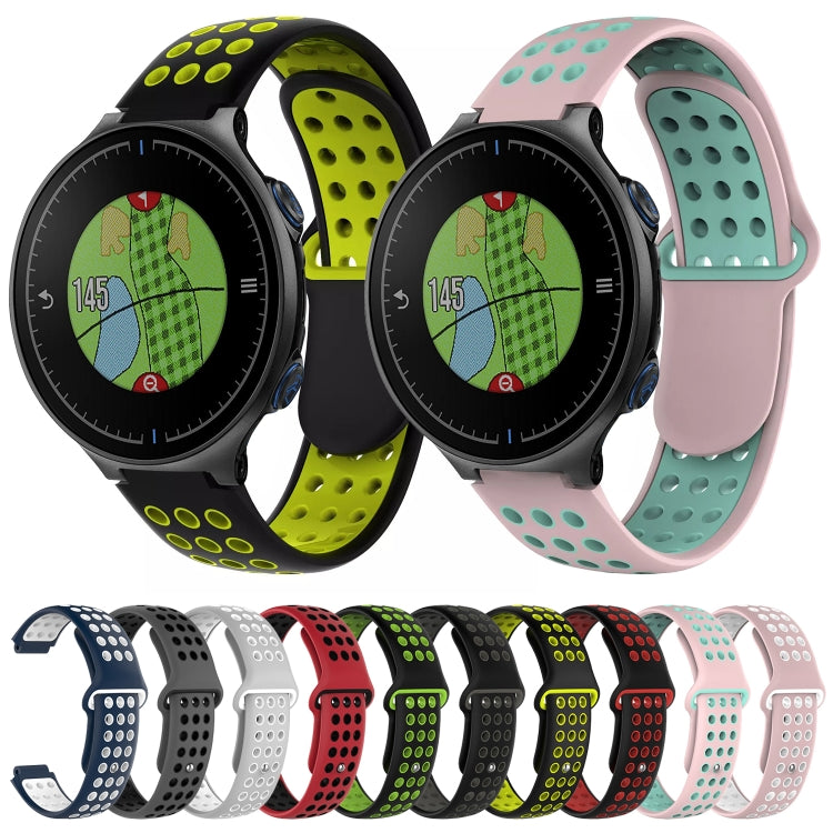 For Garmin Approach S5 Two-Color Punched Breathable Silicone Watch Band(Grey+White) - free shipping - PMC TechLife - Order now!