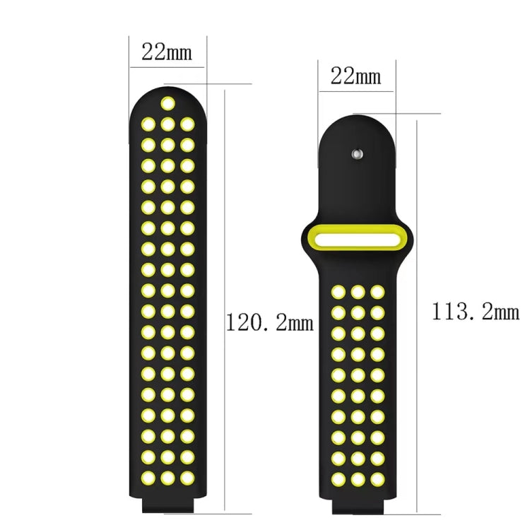 For Garmin Approach S6 Two-Color Punched Breathable Silicone Watch Band(Grey+White) - free shipping - PMC TechLife - Order now!