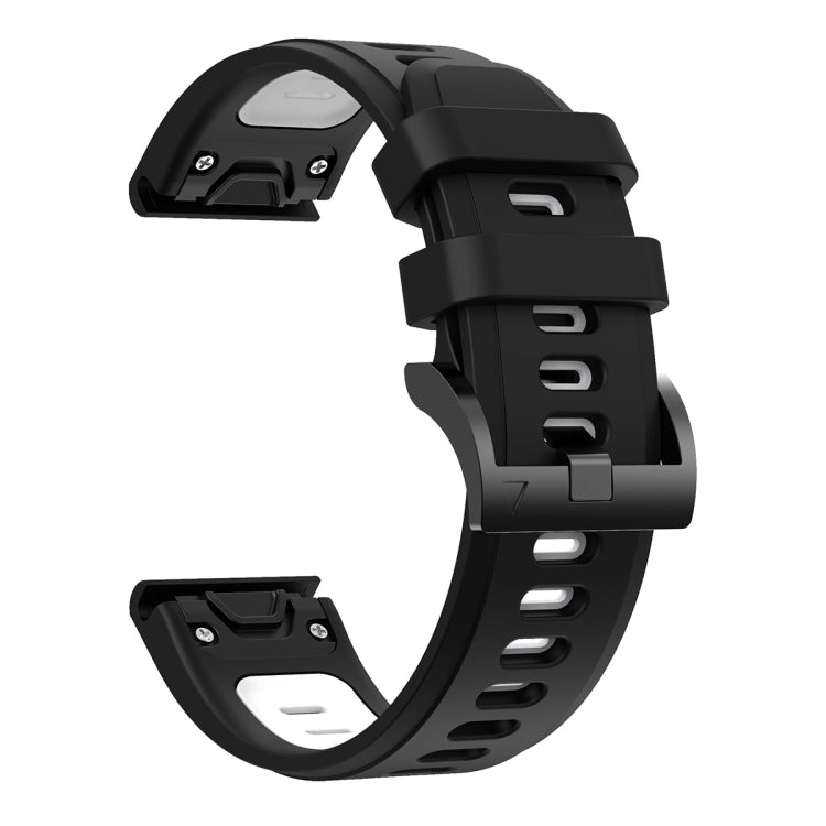 Compatible with Garmin Fenix 7 22mm Two-Color Sports Silicone Watch Band(Black+White) - free shipping - PMC TechLife - Order now!