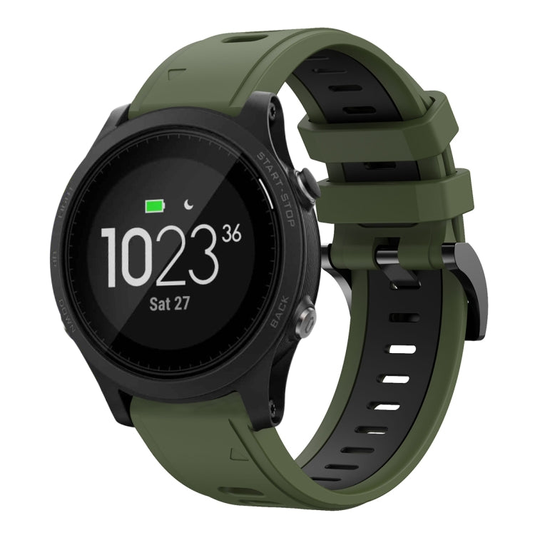 Compatible with Garmin Compatible witherunner 935 22mm Two-Color Sports Silicone Watch Band(Army Green + Black) - free shipping - PMC TechLife - Order now!