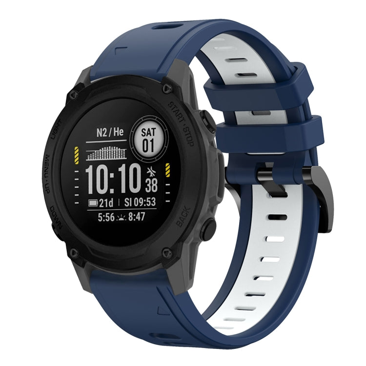 Compatible with Garmin Descent G1 22mm Two-Color Sports Silicone Watch Band(Midnight Blue + White) - free shipping - PMC TechLife - Order now!