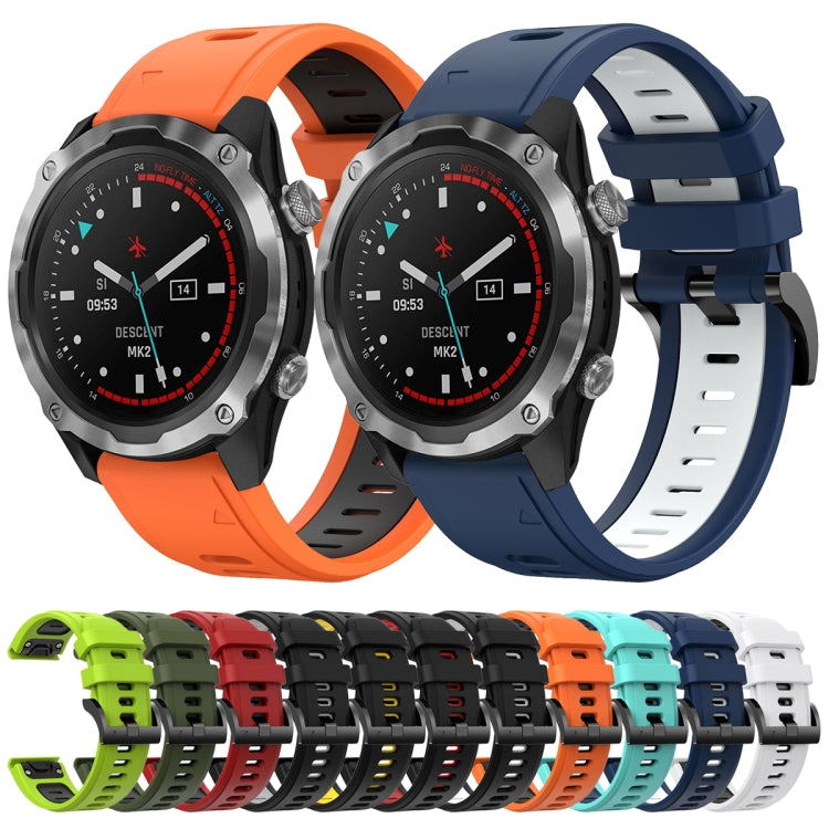 Compatible with Garmin Descent MK 2 26mm Two-Color Sports Silicone Watch Band(Army Green + Black) - free shipping - PMC TechLife - Order now!