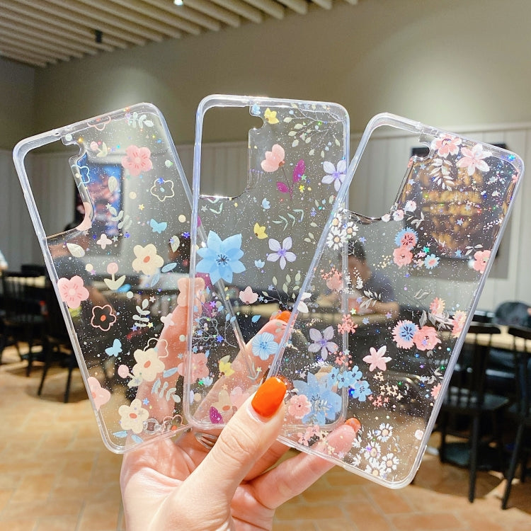 For Samsung Galaxy S20 FE Fresh Small Floral Epoxy TPU Phone Case(Blue Flowers 5) - Galaxy S20 FE Cases by PMC TechLife | Online Shopping South Africa | PMC TechLife