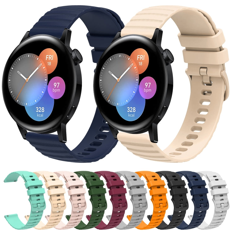 For Huawei Watch GT3 42mm 20mm Wavy Dot Pattern Solid Color Silicone Watch Band(Black) - free shipping - PMC TechLife - Order now!