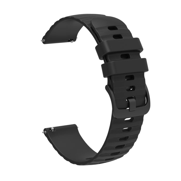 For Huawei Watch 2 20mm Wavy Dot Pattern Solid Color Silicone Watch Band(Black) - free shipping - PMC TechLife - Order now!