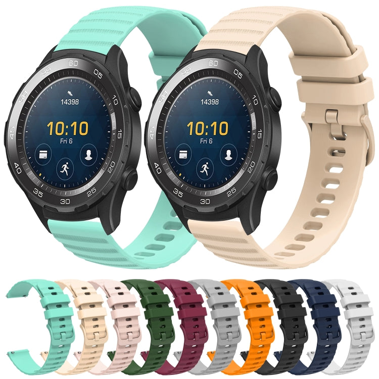 For Huawei Watch 2 20mm Wavy Dot Pattern Solid Color Silicone Watch Band(Beige) - free shipping - PMC TechLife - Order now!