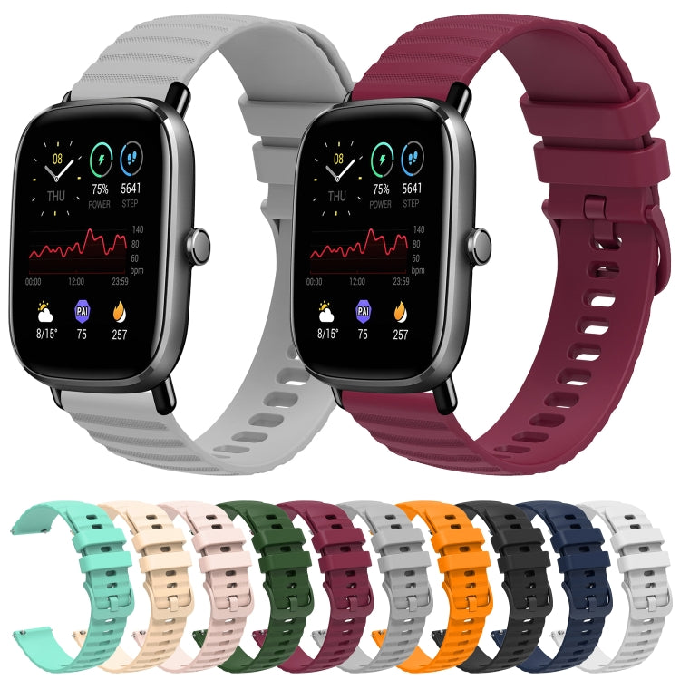 For Amazfit GTS 2 Mini 20mm Wavy Dot Pattern Solid Color Silicone Watch Band(Navy Blue) - free shipping - PMC TechLife - Order now!