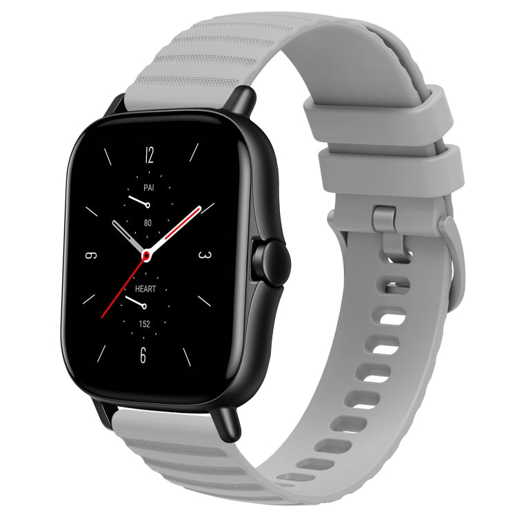 For Amazfit GTS 2 20mm Wavy Dot Pattern Solid Color Silicone Watch Band(Grey) - free shipping - PMC TechLife - Order now!