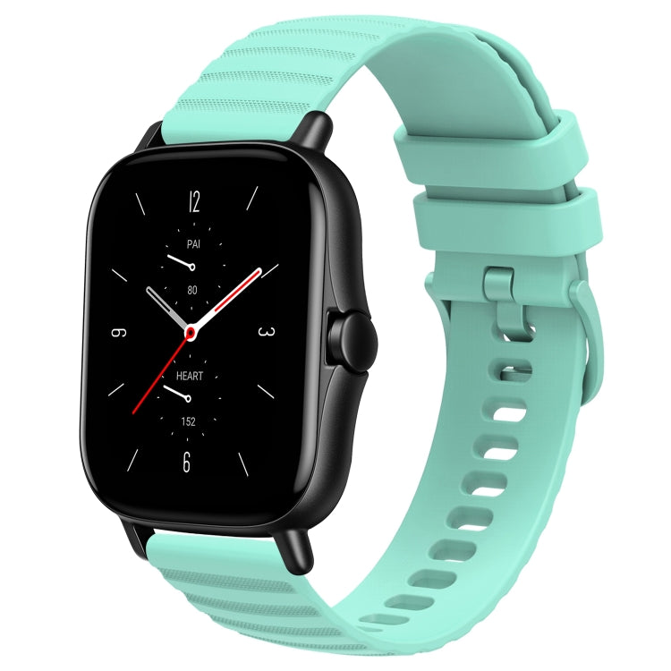 For Amazfit GTS 2 20mm Wavy Dot Pattern Solid Color Silicone Watch Band(Teal) - free shipping - PMC TechLife - Order now!