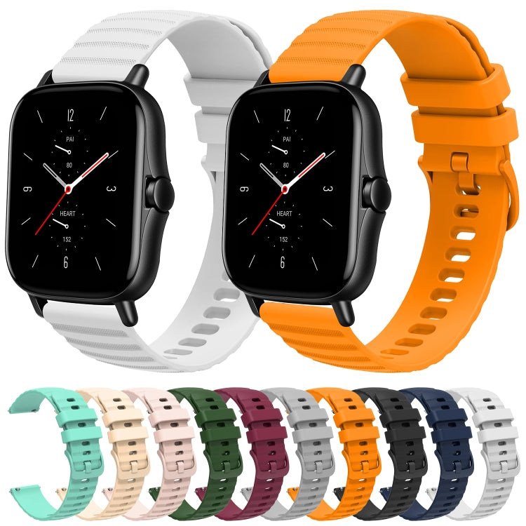 For Amazfit GTS 2 20mm Wavy Dot Pattern Solid Color Silicone Watch Band(White) - free shipping - PMC TechLife - Order now!