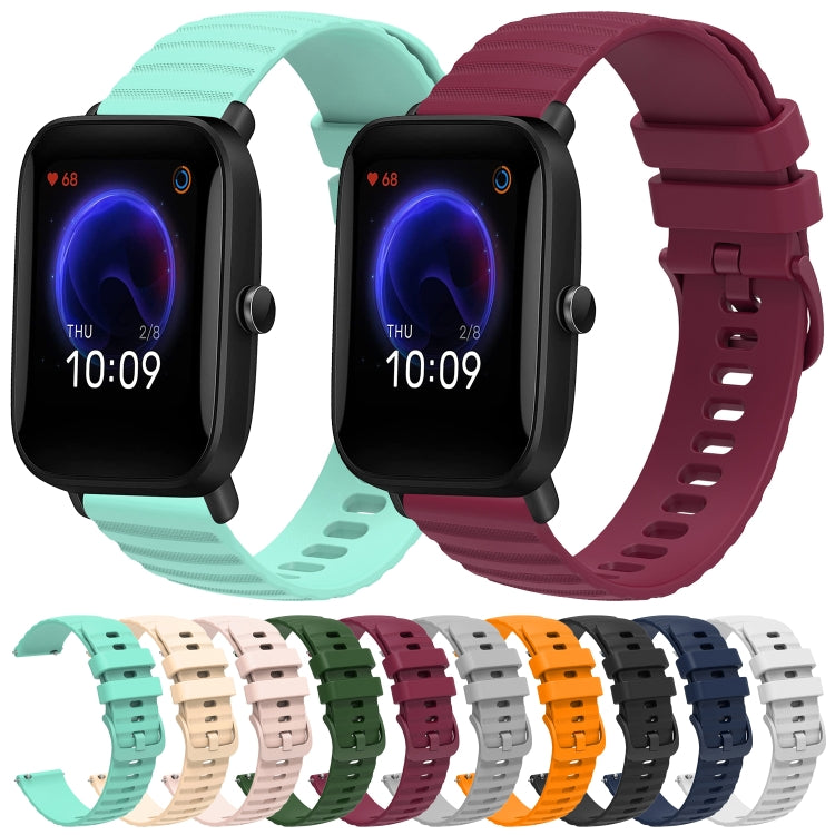 For Amazfit Pop Pro 20mm Wavy Dot Pattern Solid Color Silicone Watch Band(Wine Red) - free shipping - PMC TechLife - Order now!