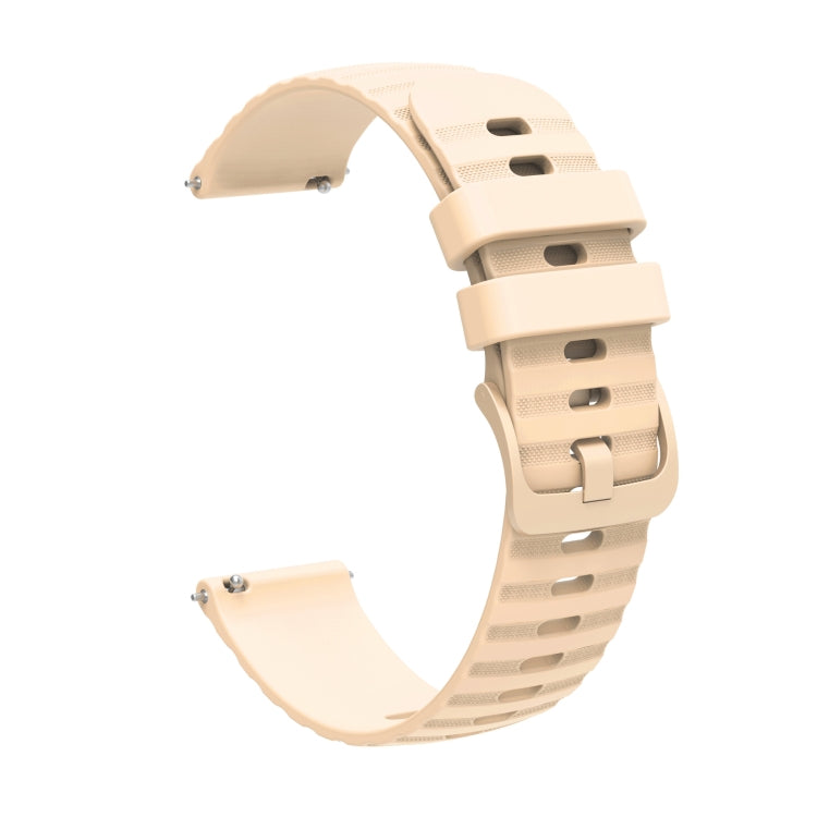For Amazfit Pop 20mm Wavy Dot Pattern Solid Color Silicone Watch Band(Beige) - free shipping - PMC TechLife - Order now!