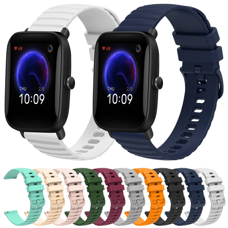 For Amazfit Pop 20mm Wavy Dot Pattern Solid Color Silicone Watch Band(Beige) - free shipping - PMC TechLife - Order now!