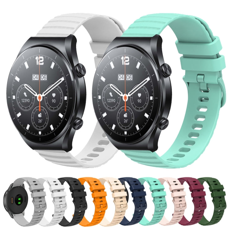 For Xiaomi MI Watch S1 22mm Wavy Dot Pattern Solid Color Silicone Watch Band(Beige) - Watch Bands by PMC TechLife | Online Shopping South Africa | PMC TechLife | Buy Now Pay Later Mobicred