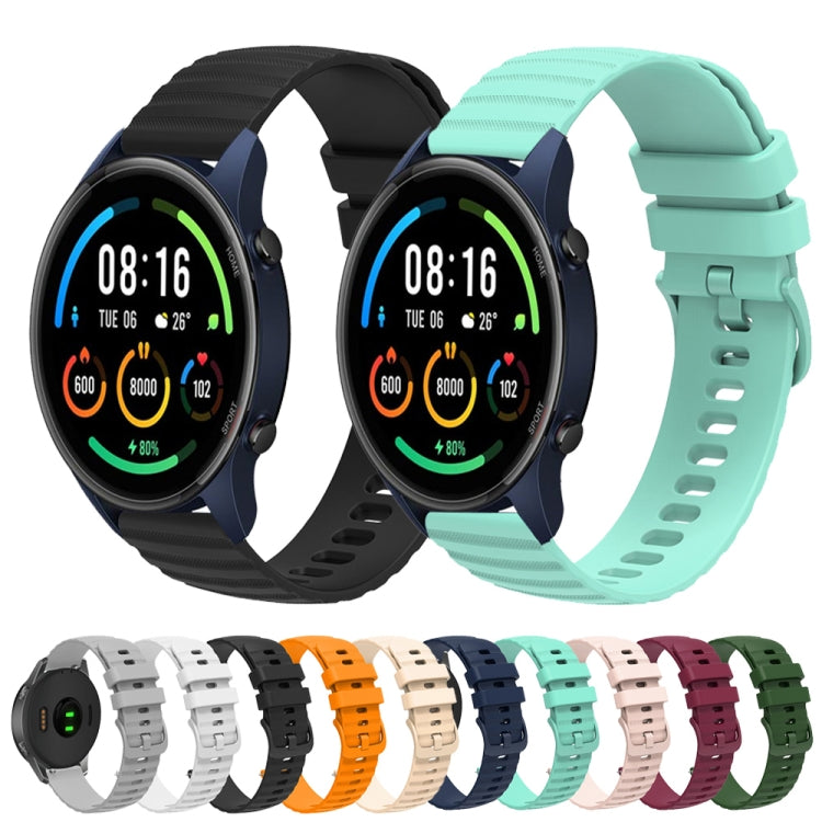 For Xiaomi MI Watch Color 22mm Wavy Dot Pattern Solid Color Silicone Watch Band(White) - Watch Bands by PMC TechLife | Online Shopping South Africa | PMC TechLife | Buy Now Pay Later Mobicred